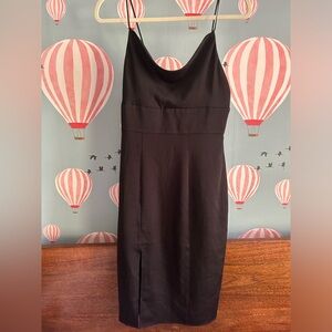 Little Black Dress Express Size XS with Adjustable Straps and Leg Slit